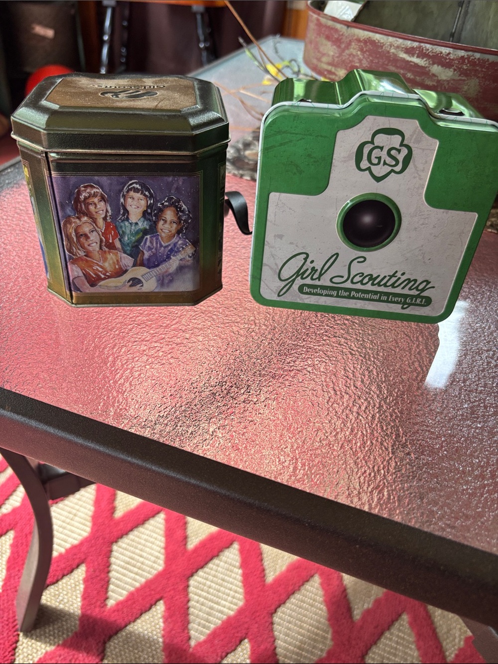 Girl scout tins. Fair condition.
